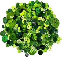 Erineva suurusega roheline värvi nööpide komplekt 100 g hind ja info | Õmblustarvikud | kaup24.ee