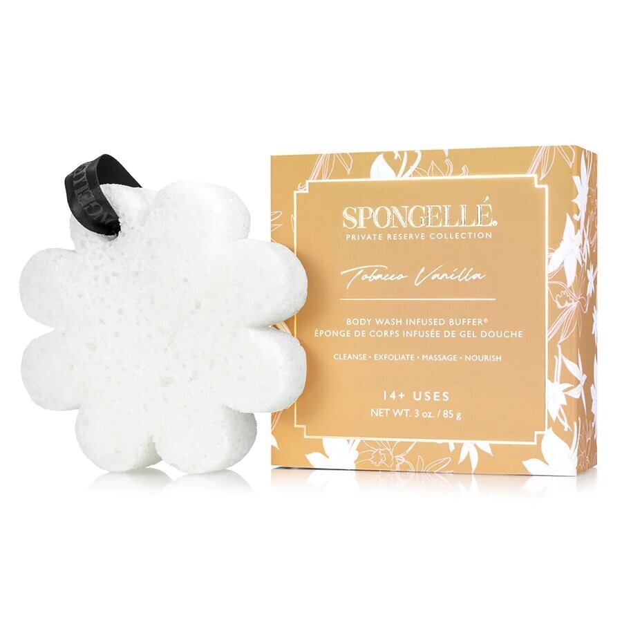 Kehakäsn, rikastatud dušigeeliga Spongelle White Flower Tobacco Vanilla White, 85 g hind ja info | Dušigeelid, õlid | kaup24.ee