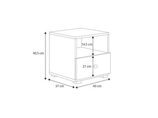 Тумбочка прикроватная ADRK Furniture Emi 4, белая цена и информация | Прикроватные тумбочки | kaup24.ee