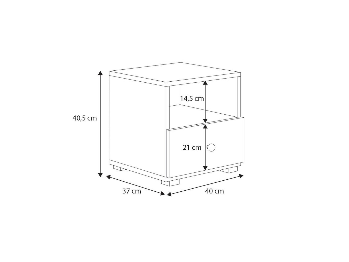 Öökapp ADRK Furniture Emi 4, valge цена и информация | Öökapid | kaup24.ee