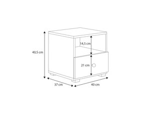 Öökapp ADRK Furniture Emi 3, valge цена и информация | Прикроватные тумбочки | kaup24.ee