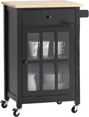 Кухонный шкаф на колесиках FKW98-SCH, черный цвет цена и информация | Кухонные и обеденные столы | kaup24.ee