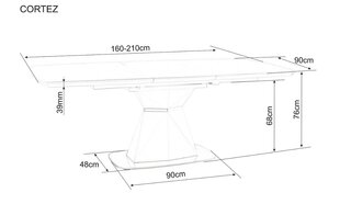 Обеденный стол Signal Meble Cortez, белый цвет цена и информация | Кухонные и обеденные столы | kaup24.ee