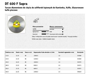 Отрезной диск Klingspor DT600F цена и информация | Механические инструменты | kaup24.ee