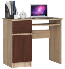 Письменный стол Zaven S90, левый вариант, темно-коричневый/цвет дуба цена и информация | Компьютерные, письменные столы | kaup24.ee