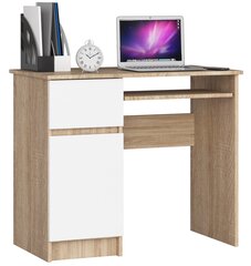 Письменный стол NORE S90, левый вариант, белый/цвета дуба цена и информация | Компьютерные, письменные столы | kaup24.ee