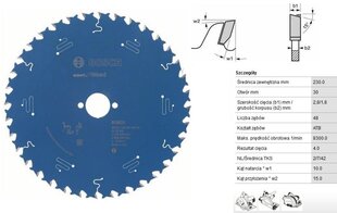 Пильный диск Expert for Wood 230 x 30 мм 48 т (2608644063) цена и информация | Пилы, циркулярные станки | kaup24.ee