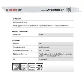 Tikksae terad BOSCH S1125VFR 225mm METALL /5tk. цена и информация | Пилы, циркулярные станки | kaup24.ee