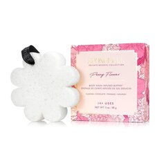 Губка для тела, пропитанная гелем для душа Spongelle White Flower Peony Flower White, 85 г цена и информация | Масла, гели для душа | kaup24.ee