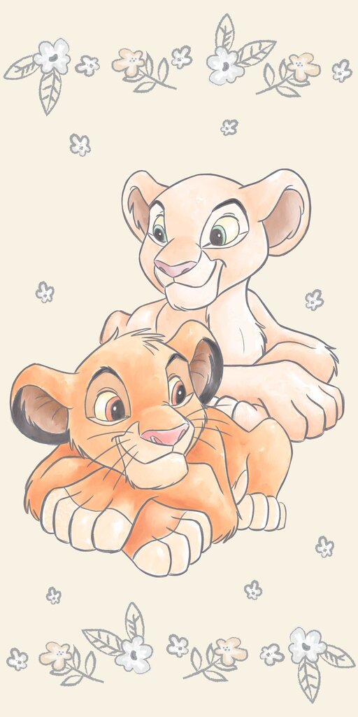 Laste rätik Disney The Lion King Simba & Nala, 70x140 cm hind ja info | Rätikud, saunalinad | kaup24.ee