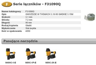 Naelad BOSTITCH F 3,10 x 90mm 4050tk. F31090Q цена и информация | Инструменты крепления | kaup24.ee