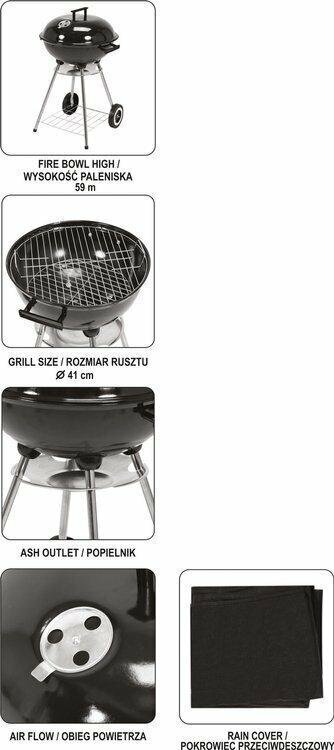 Ümargrill LUND kaanega, 54cm цена и информация | Grillid | kaup24.ee