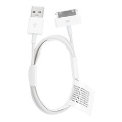 USB kaabel iPhone 30-pin (iPhone 4) 1A C606, valge, 1 meeter цена и информация | Кабели для телефонов | kaup24.ee