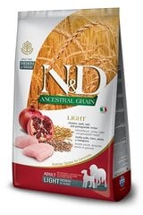 Kuivtoit koertele FARMINA N&D ANCESTRAL GRAIN DOG LIGHT, kanaliha, spelta, kaerahelbed ja granaatõun, MEDIUM&MAXI 12kg hind ja info | Kuivtoit koertele | kaup24.ee