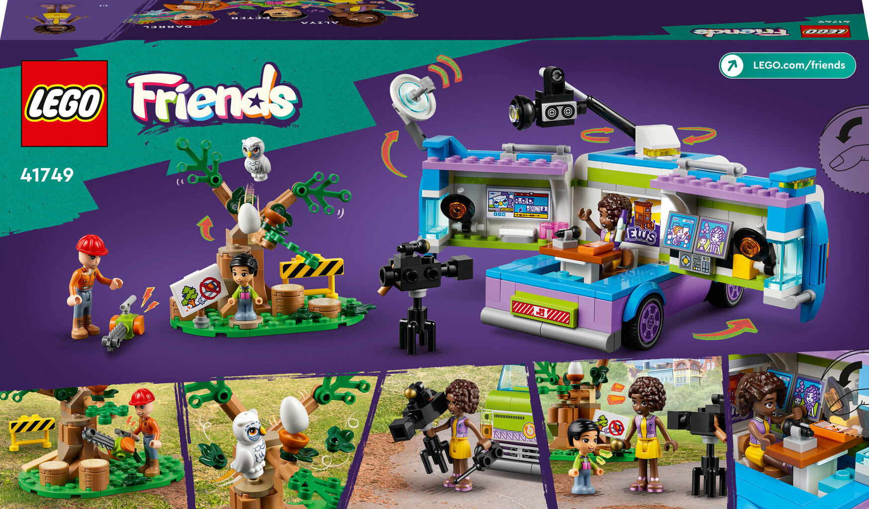 41749 LEGO® Friends Uudisteteenistuse kaubik цена и информация | Klotsid ja konstruktorid | kaup24.ee