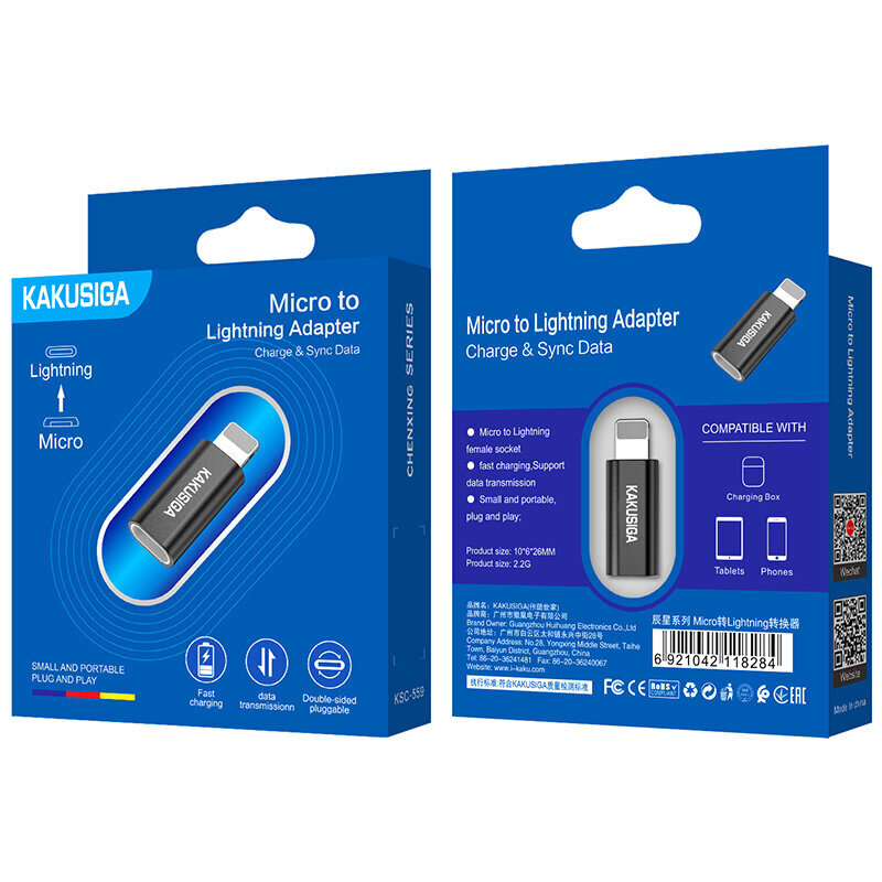 Adapter Micro USB to Lightning, must hind ja info | USB jagajad, adapterid | kaup24.ee