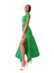Женское макси платье зелёное в горошек Armonti 185 цена и информация | Платье | kaup24.ee