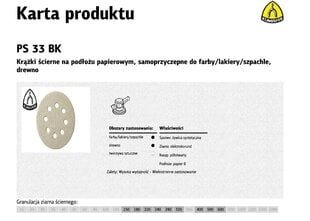 KLINGSPOR АБРАЗИВНЫЙ ДИСК САМОКЛЕЯЩИЙСЯ 125мм PS33BK гр.240 GLS5 8 ОТВЕРСТ./100шт. цена и информация | Пилы, циркулярные станки | kaup24.ee