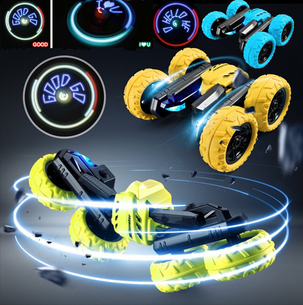RC stunt võidusõiduauto maastur LED valgustuse ja 3D tekstiprojektoriga Tornado Stunt Car цена и информация | Poiste mänguasjad | kaup24.ee