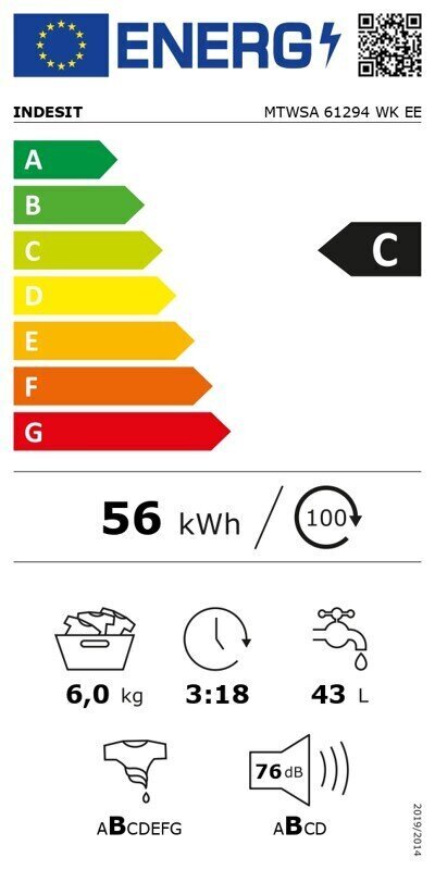 Indesit MTWSA61294WKEE hind ja info | Pesumasinad | kaup24.ee