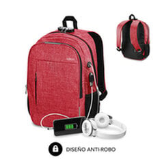 Seljakott Sülearvutile ja Tahvelarvutile USB Väljundiga Subblim Urban Lock Backpack 16, punane hind ja info | Sülearvutikotid | kaup24.ee
