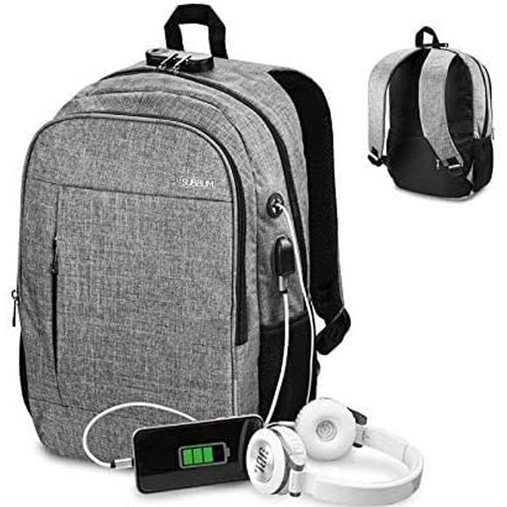 Seljakott Sülearvutile ja Tahvelarvutile USB Väljundiga Subblim Urban Lock Backpack 16" hind ja info | Arvutikotid | kaup24.ee