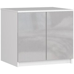 Верхний шкаф Akord S60, цвет белый/серебристый цвет цена и информация | Шкафы | kaup24.ee
