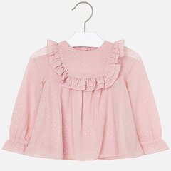 Розовая блузка с длинным рукавом для девочки Mayoral цена и информация | Рубашки для девочек | kaup24.ee