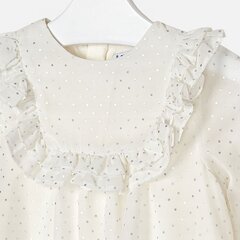 Блузка с длинным рукавом для девочки Mayoral, белая цена и информация | Рубашки для девочек | kaup24.ee