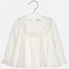 Блузка с длинным рукавом для девочки Mayoral, белая цена и информация | Рубашки для девочек | kaup24.ee
