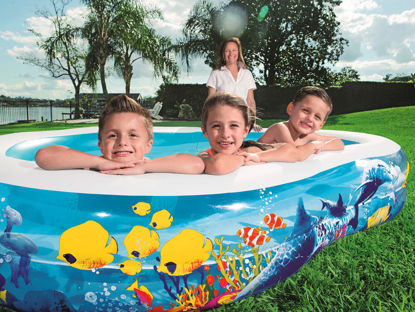Laste täispuhutav bassein, 262 x 157 x 46 cm. hind ja info | Basseinid | kaup24.ee