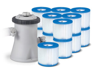 Ujumisbasseini filterpump, 1250L/h + 13 filtrit hind ja info | Basseini filtrid | kaup24.ee