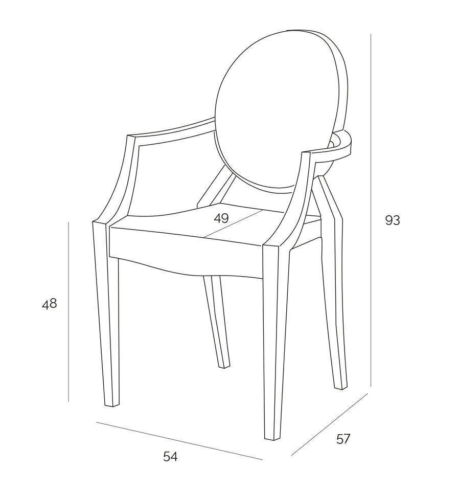 "Royal" tool inspireeritud "Louis Ghost" hall plastikust tooliga hind ja info | Söögilaua toolid, köögitoolid | kaup24.ee