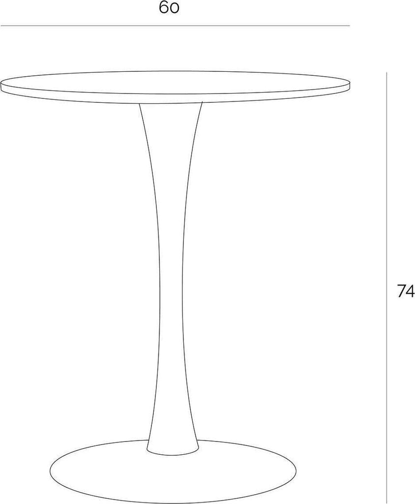 "Simplet Skinny White" 60 cm ümmargune laud цена и информация | Köögi- ja söögilauad | kaup24.ee