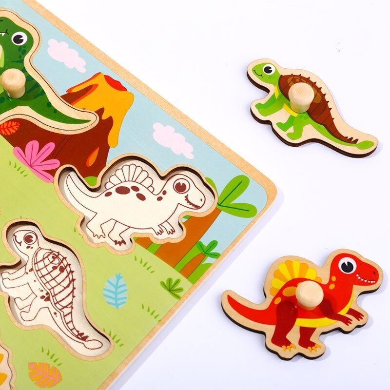 Puidust dinosaurus pusle lastele Tooky mänguasi, 10 tükki hind ja info | Imikute mänguasjad | kaup24.ee