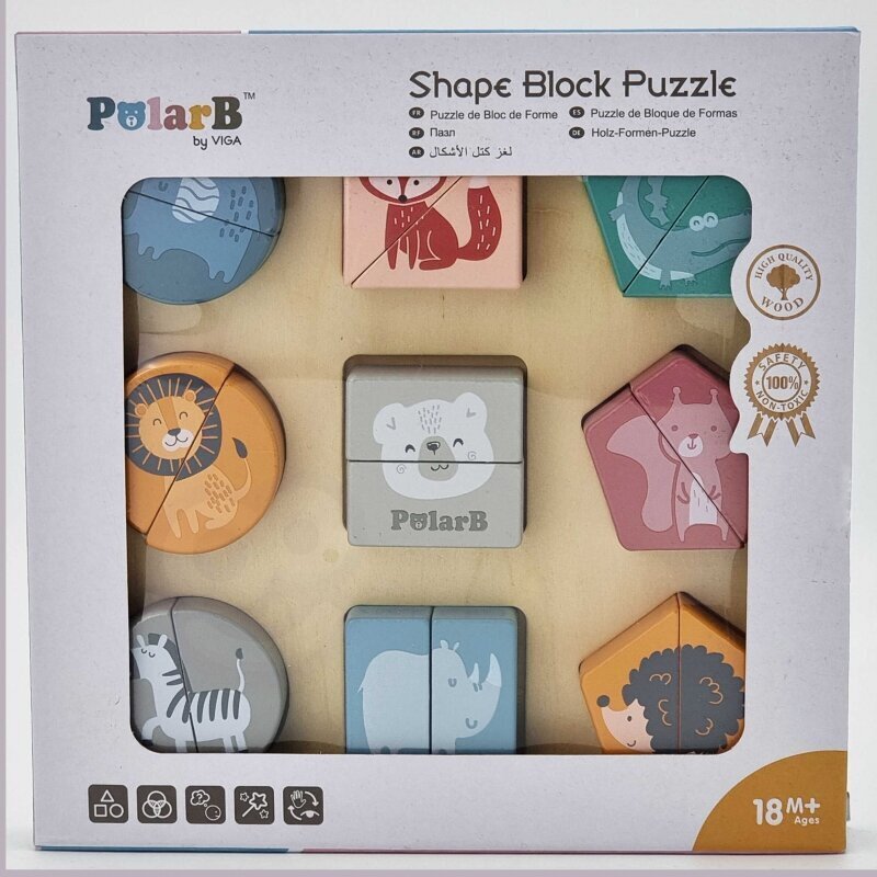 Puidust puzzle - Loomad Viga PolarB hind ja info | Arendavad mänguasjad | kaup24.ee