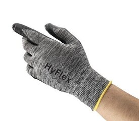 Kaitsekindad Ansell HyFlex 11-801, nailon, peopesaga kastetud vahtnitriil, jaemüügipakend, suurus 6 hind ja info | Töökindad | kaup24.ee