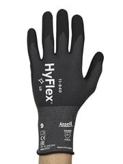 Töökindad Ansell HyFlex 11-840 nailonist, peopesa kaetud vahtnitriiliga, suurus 11. Jaepakend hind ja info | Töökindad | kaup24.ee
