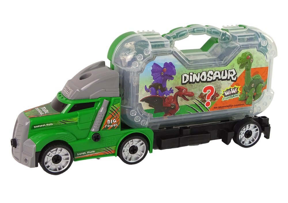 Dinosaurused veoauto vintsiga, roheline цена и информация | Poiste mänguasjad | kaup24.ee