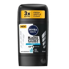 Higistamisvastane pulkdeodorant Nivea Men Black&White Invisible Fresh, 50ml hind ja info | Deodorandid | kaup24.ee