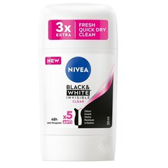 Higistamisvastane pulkdeodorant Nivea Black&White Invisible Clear, 50ml kaina ir informacija | Deodorandid | kaup24.ee