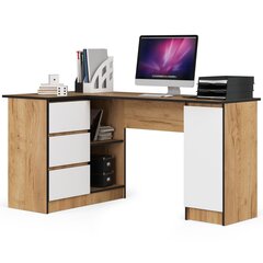 Письменный стол Akord B20 155, коричневый/белый цвет цена и информация | Компьютерные, письменные столы | kaup24.ee