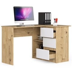 Письменный стол Akord B16 124, коричневый/белый цвет цена и информация | Компьютерные, письменные столы | kaup24.ee