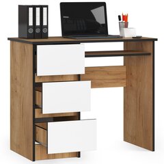 Письменный стол Akord A-6 90, коричневый/белый цвет цена и информация | Компьютерные, письменные столы | kaup24.ee