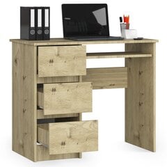 Письменный стол Akord A-6 90, коричневый цвет цена и информация | Компьютерные, письменные столы | kaup24.ee