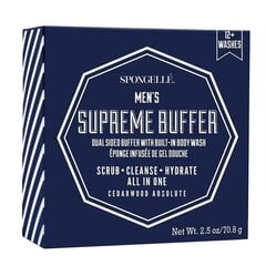 Губка для тела, пропитанная мужским гелем для душа Spongelle Super Buffer Cerdar Absolute, 99,2 г цена и информация | Масла, гели для душа | kaup24.ee