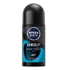 Rulldeodorant söega Nivea Men Deep Black Carbon Beat, 50ml hind ja info | Deodorandid | kaup24.ee