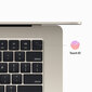 Macbook Air 15” Apple M2 8C CPU, 10C GPU/8GB/256GB SSD/Starlight/INT - MQKU3ZE/A цена и информация | Sülearvutid | kaup24.ee