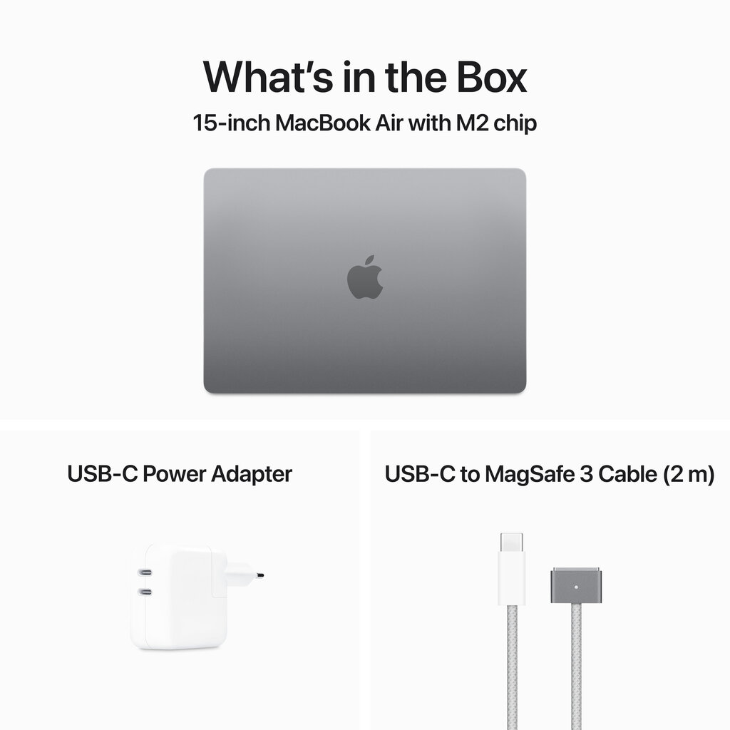 Macbook Air 15” Apple M2 8C CPU, 10C GPU/8GB/256GB SSD/Space Grey/RUS - MQKP3RU/A цена и информация | Sülearvutid | kaup24.ee