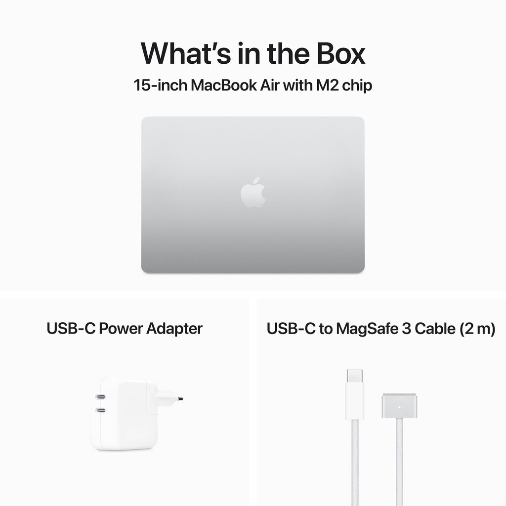 Macbook Air 15” Apple M2 8C CPU, 10C GPU/8GB/256GB SSD/Silver/INT - MQKR3ZE/A цена и информация | Sülearvutid | kaup24.ee